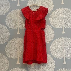 Bardot red eyelet cut out dress!